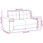 Barna szövet loveseat kanapé 160x77x82 cm 9