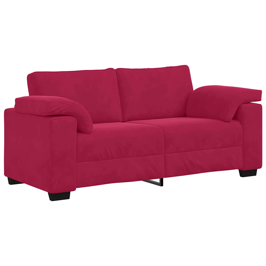 Bordó bársony loveseat kanapé 180x77x82 cm 2