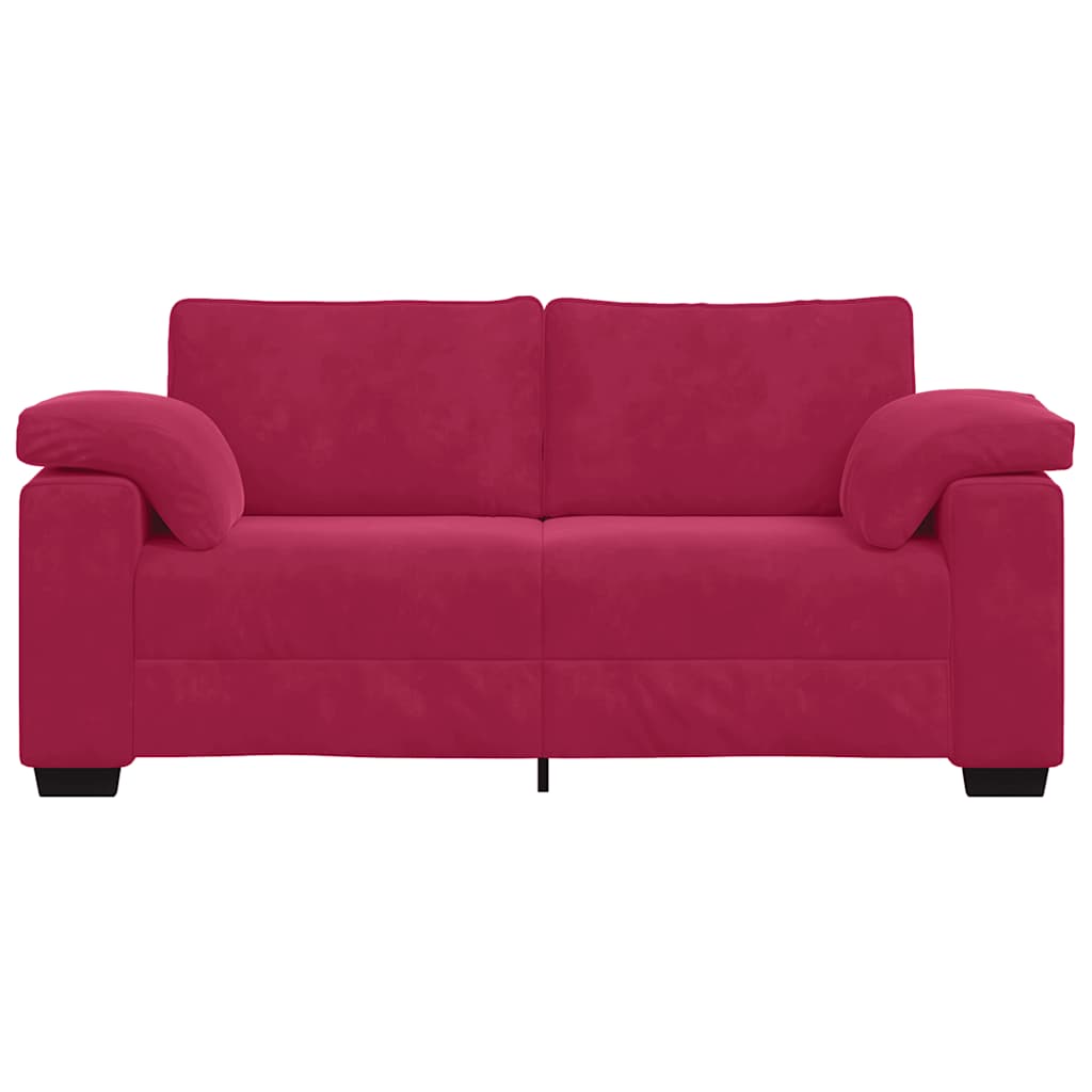 Bordó bársony loveseat kanapé 180x77x82 cm 4