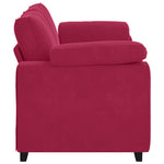 Bordó bársony loveseat kanapé 180x77x82 cm 5