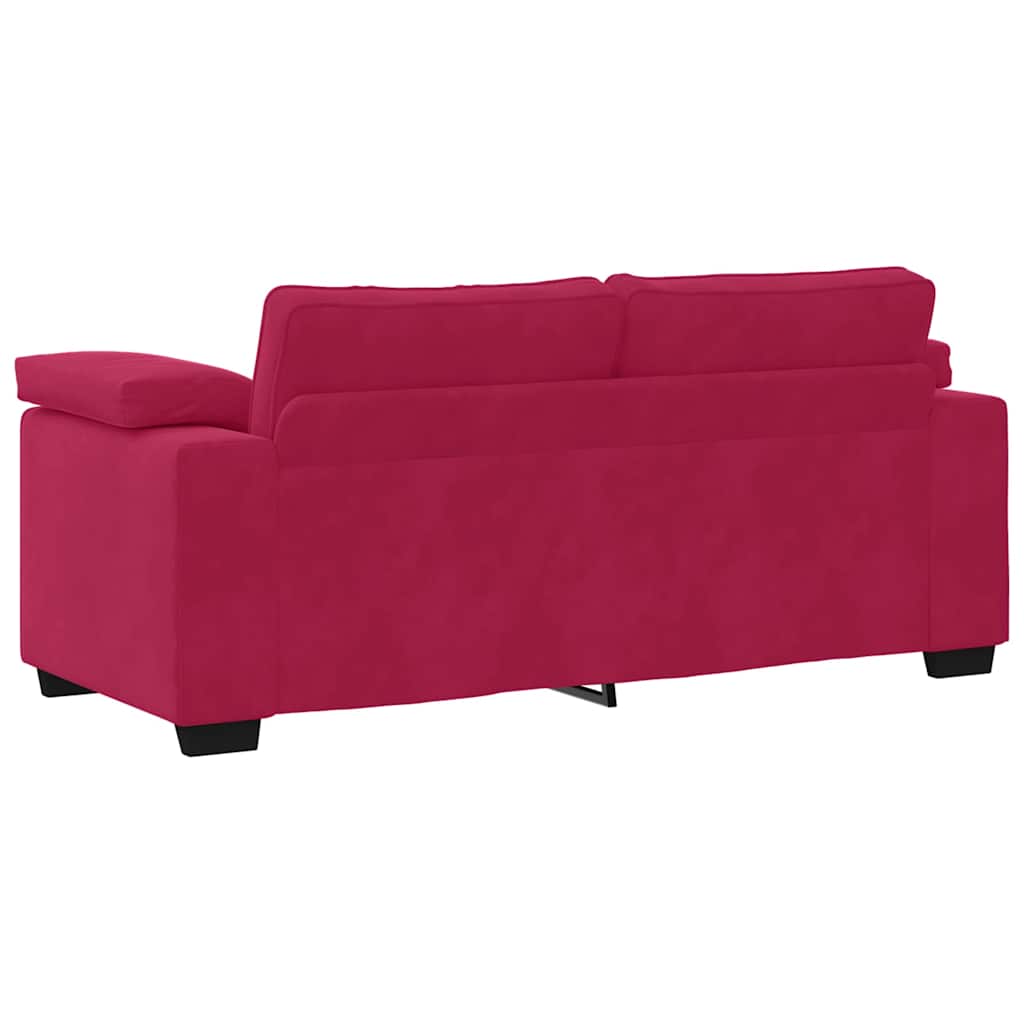 Bordó bársony loveseat kanapé 180x77x82 cm 6