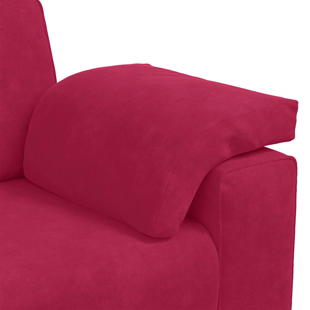 Bordó bársony loveseat kanapé 180x77x82 cm 7