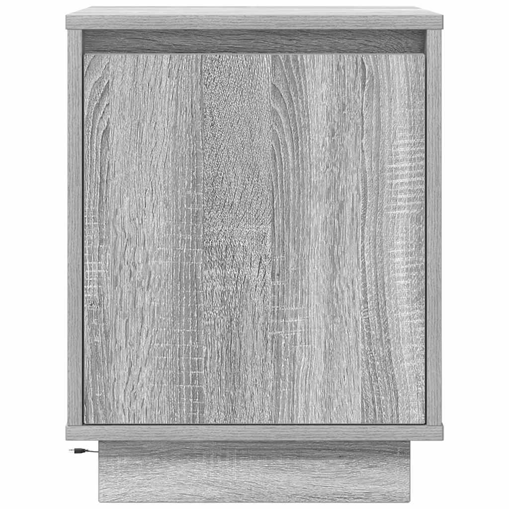 2 db szürke sonoma éjjeliszekrények LED világítással 38x34x50cm 8