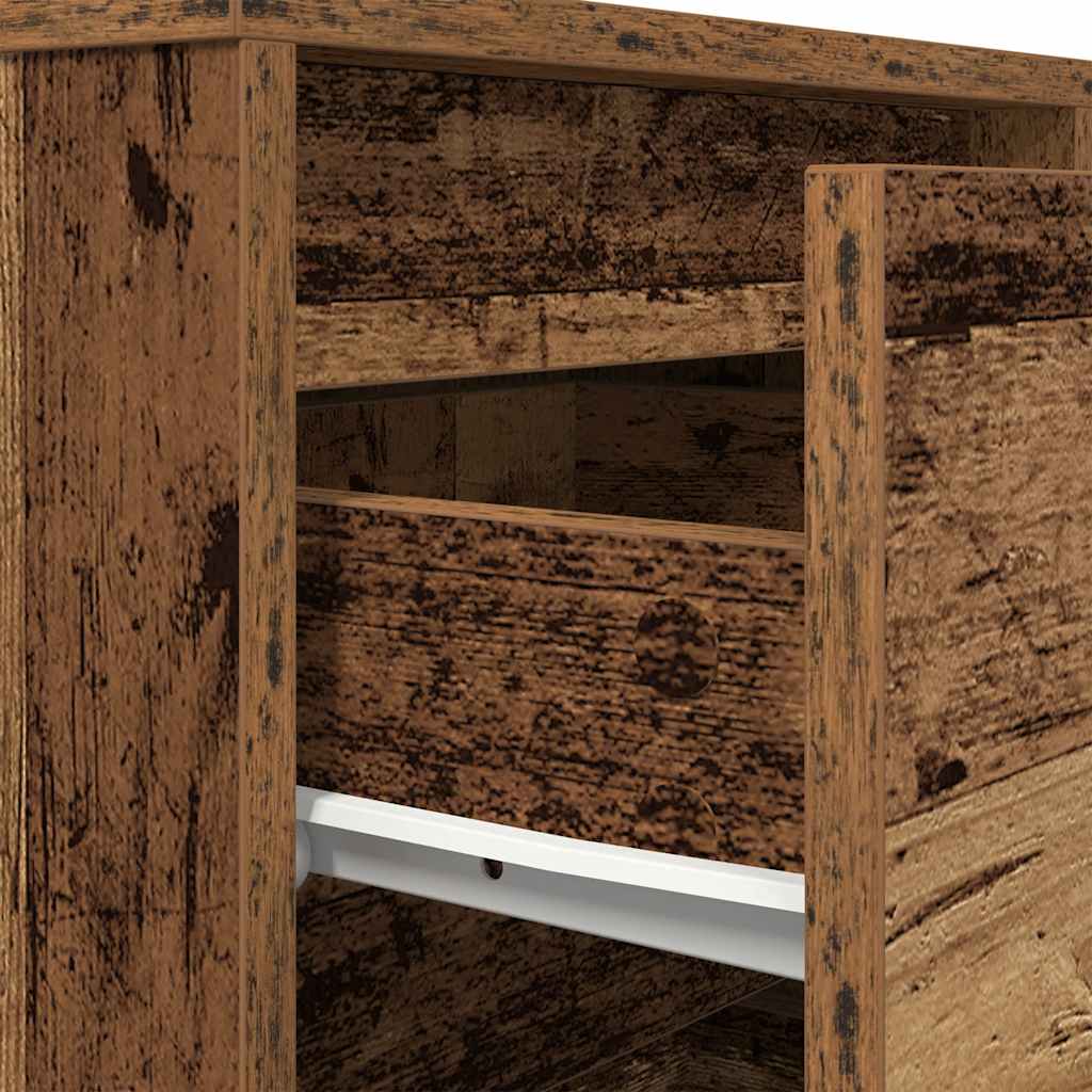 Éjjeliszekrény LED fényekkel Régi fa 38x34x50 cm 9