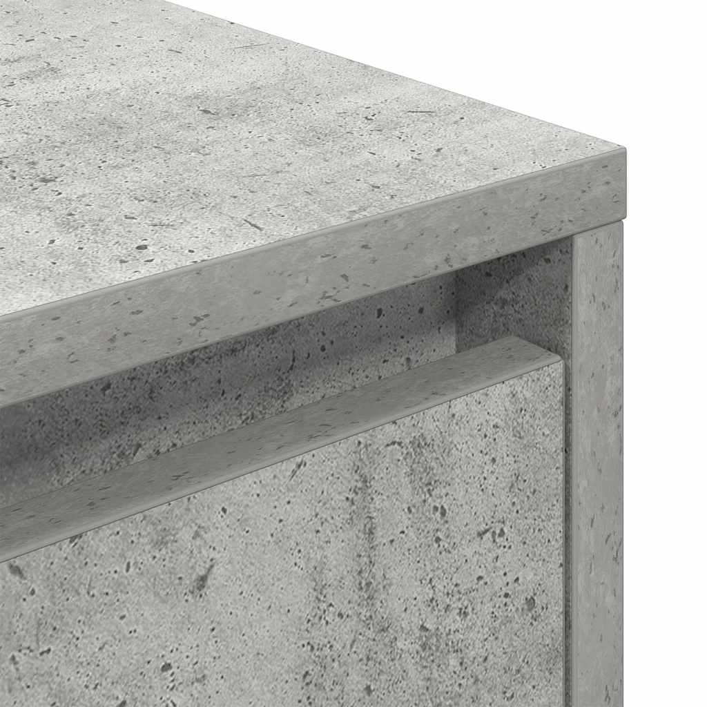 Betonszürke éjjeliszekrény LED-világítással 38x34x65 cm 12