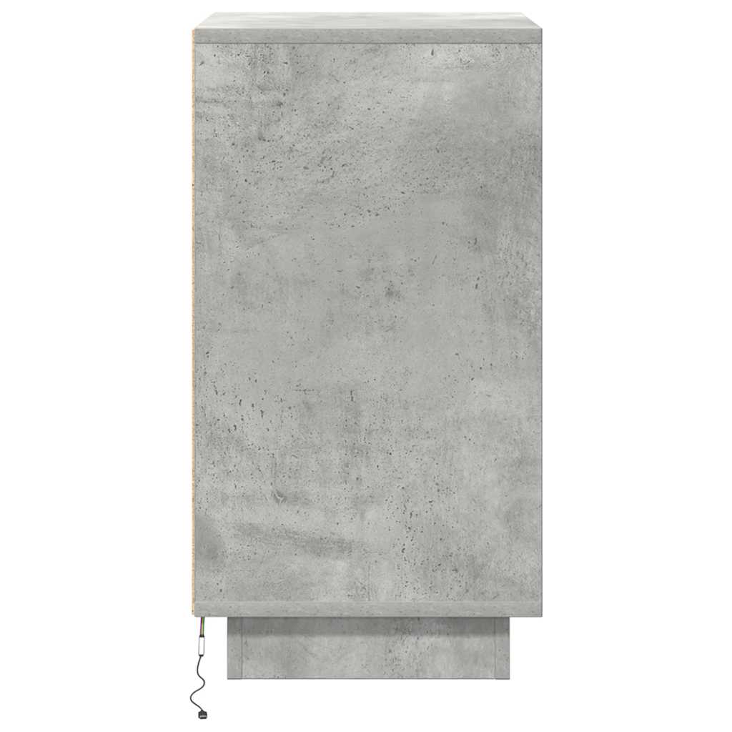 Betonszürke éjjeliszekrény LED-világítással 38x34x65 cm 8