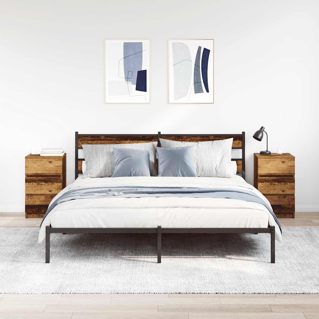 2 db antik fa éjjeliszekrények 3 fiókkal 39x35x65 cm 3