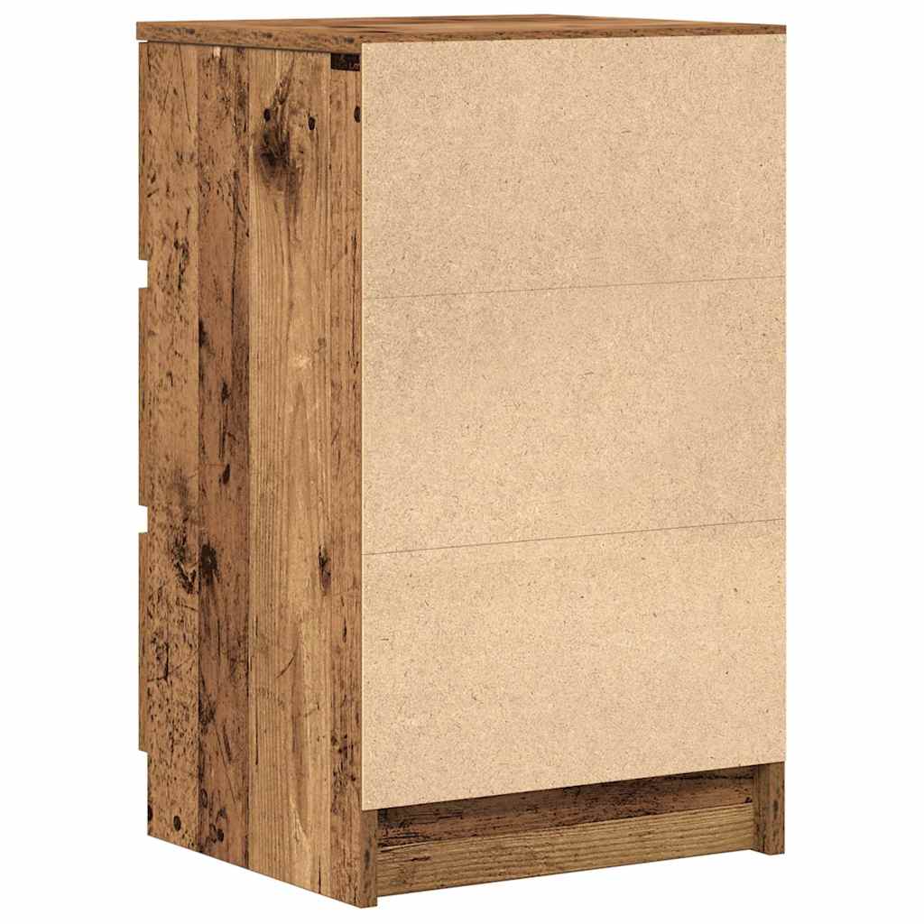 2 db antik fa éjjeliszekrények 3 fiókkal 39x35x65 cm 9