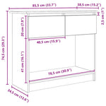 Fekete konzolasztal fiókokkal 85,5x38,5x74,5 cm 12