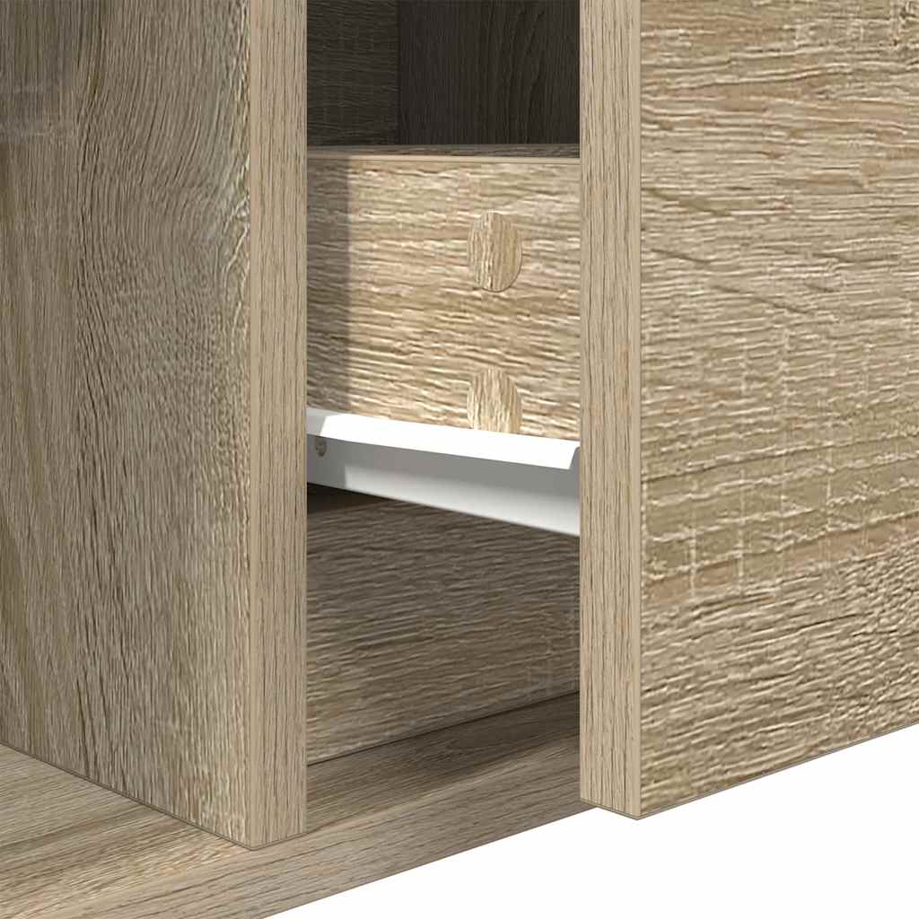 Sonoma tölgy színű szerelt fa fali TV-szekrény 60x31x25,5 cm 12
