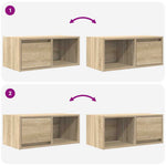 Sonoma tölgy színű szerelt fa fali TV-szekrény 60x31x25,5 cm 9