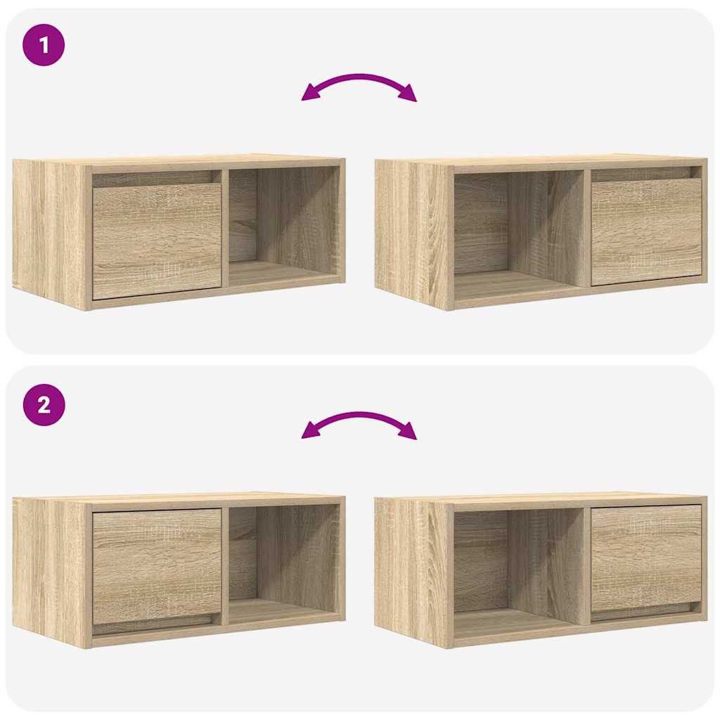 Sonoma tölgy színű szerelt fa fali TV-szekrény 60x31x25,5 cm 9