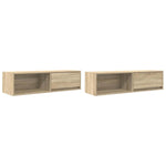 2 db sonoma tölgy színű szerelt fa TV-szekrény 100x31x25,5cm 2