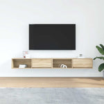 2 db sonoma tölgy színű szerelt fa TV-szekrény 100x31x25,5cm 3