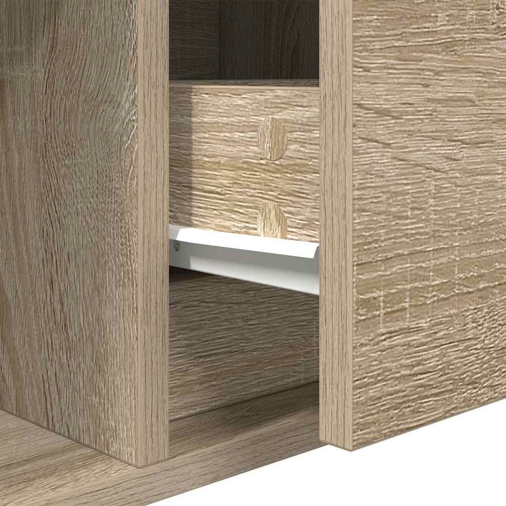 2 db sonoma tölgy színű szerelt fa TV-szekrény 100x31x25,5cm 13