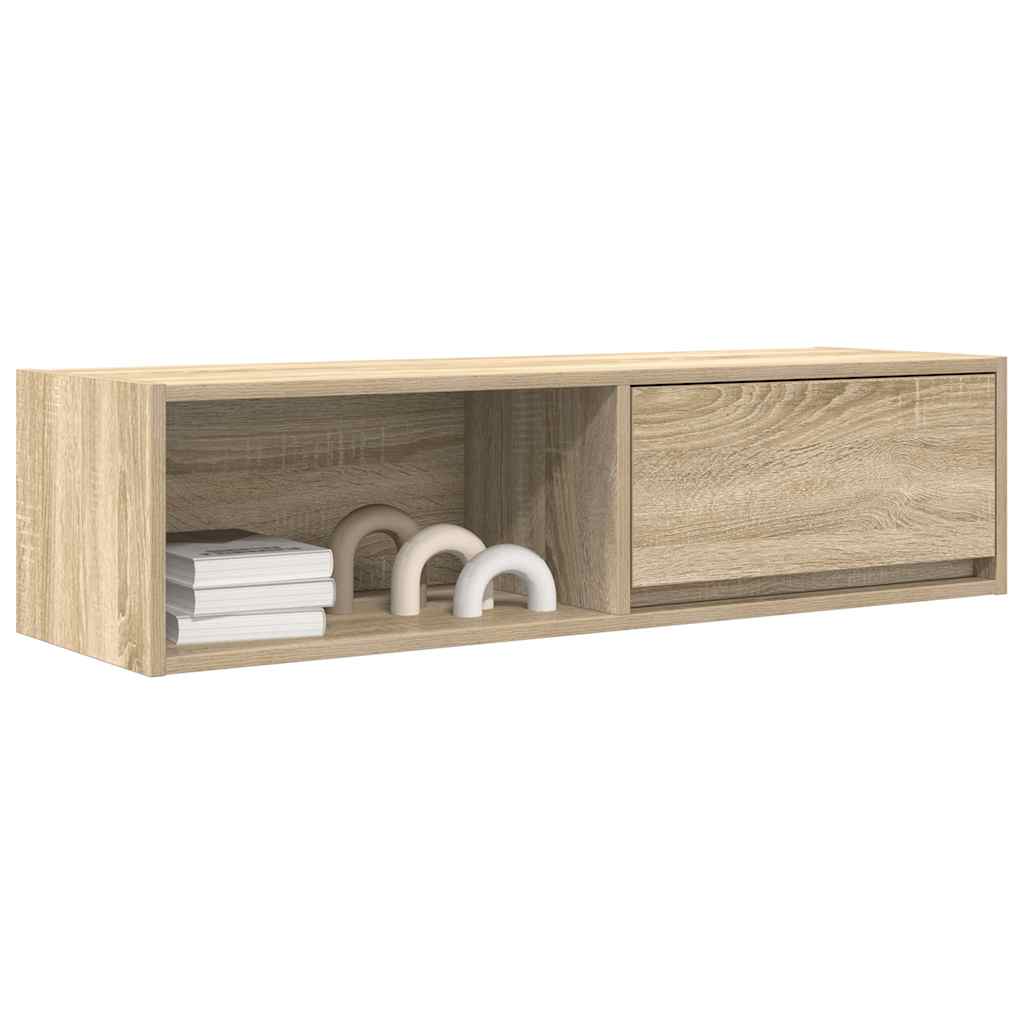 2 db sonoma tölgy színű szerelt fa TV-szekrény 100x31x25,5cm 4