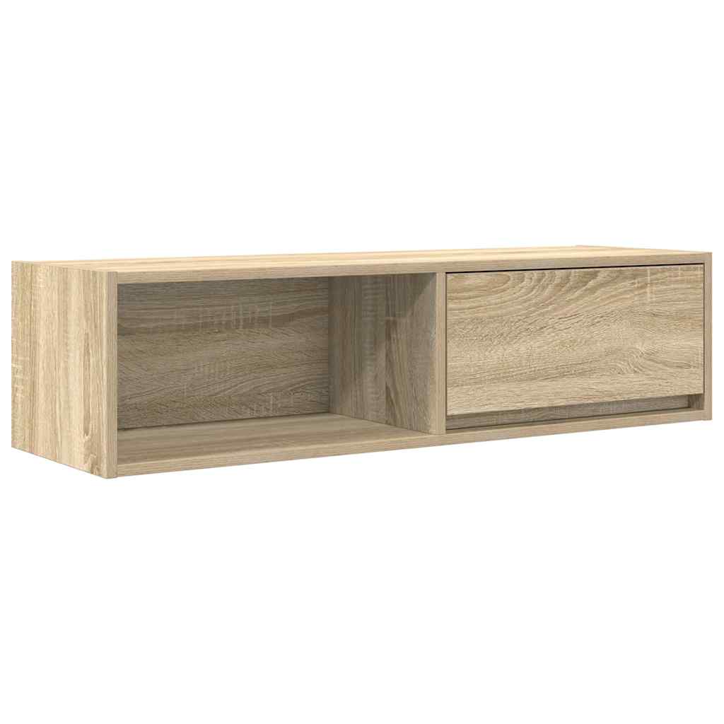2 db sonoma tölgy színű szerelt fa TV-szekrény 100x31x25,5cm 6