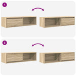 2 db sonoma tölgy színű szerelt fa TV-szekrény 100x31x25,5cm 10