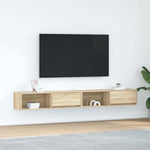 2 db sonoma tölgy színű szerelt fa TV-szekrény 100x31x25,5cm