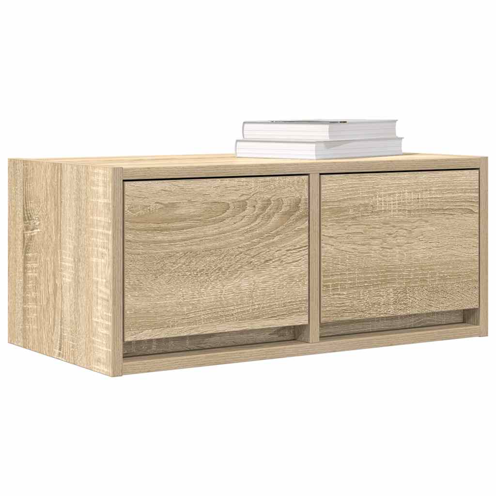 Sonoma tölgy színű szerelt fa fali TV-szekrény 60x31x25,5 cm 11
