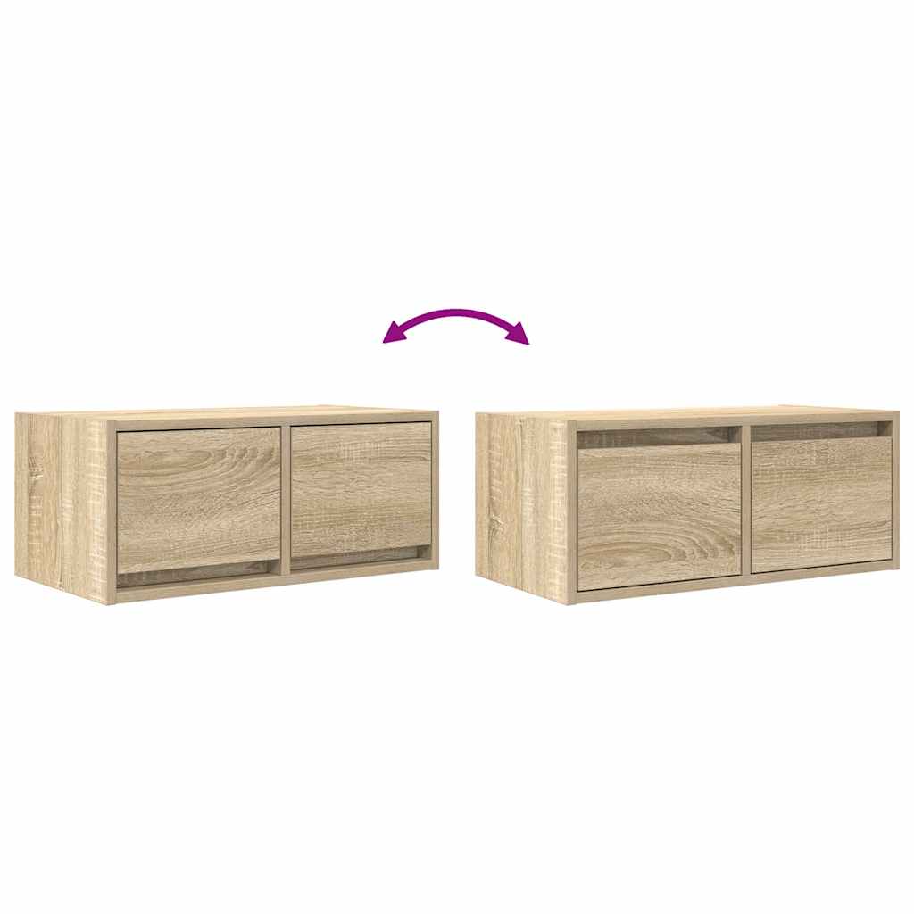 Sonoma tölgy színű szerelt fa fali TV-szekrény 60x31x25,5 cm 12