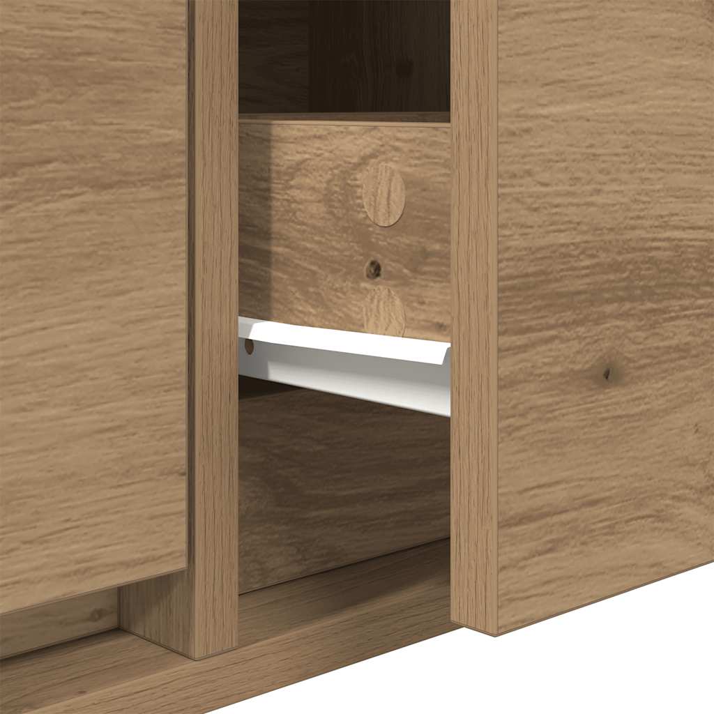 2 db kézműves tölgy szerelt fa TV-szekrény 60x31x25,5 cm 11