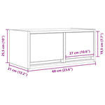 2 db kézműves tölgy szerelt fa TV-szekrény 60x31x25,5 cm 15