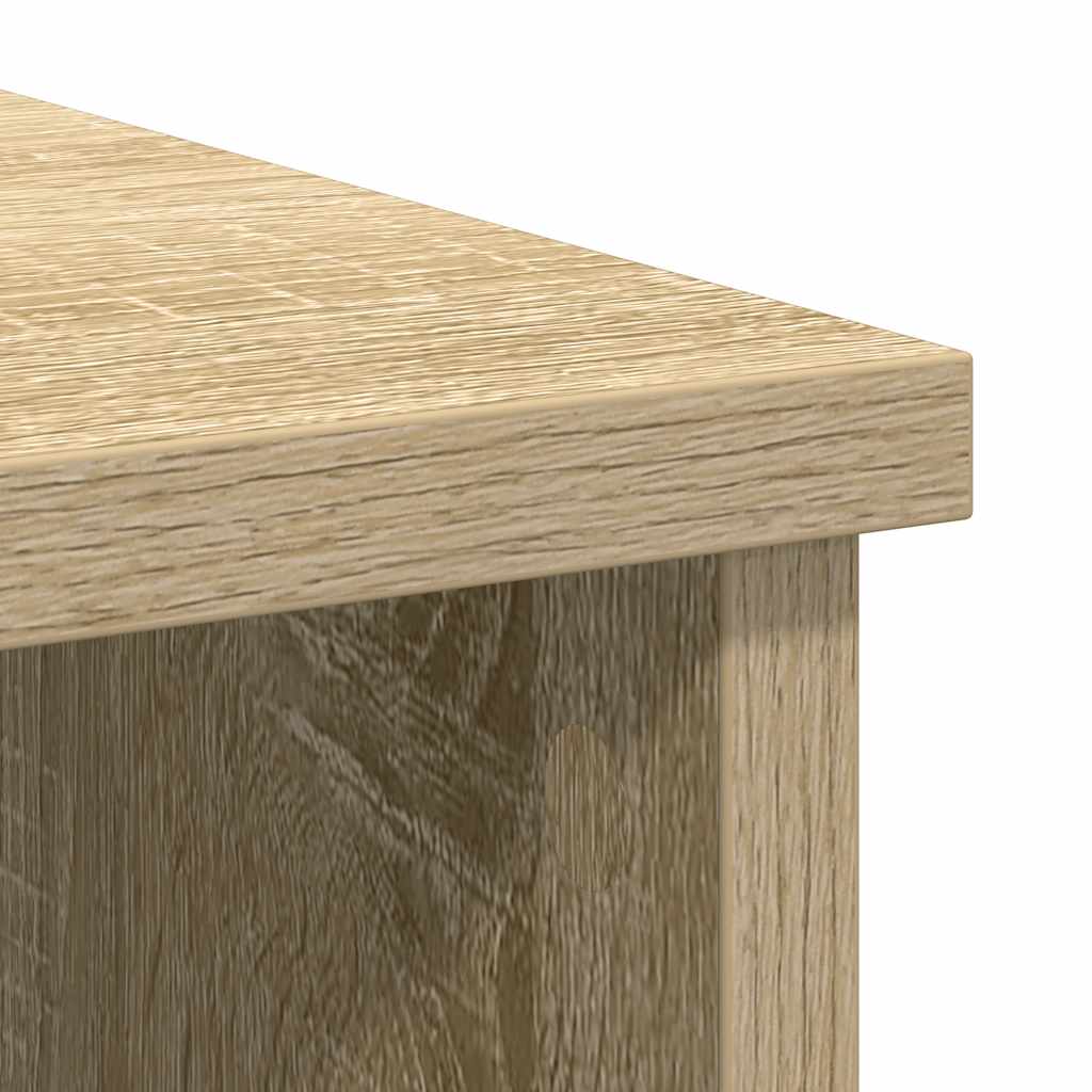 Sonoma tölgy szerelt fa tálalószekrény fiókos 101x35x76 cm 10