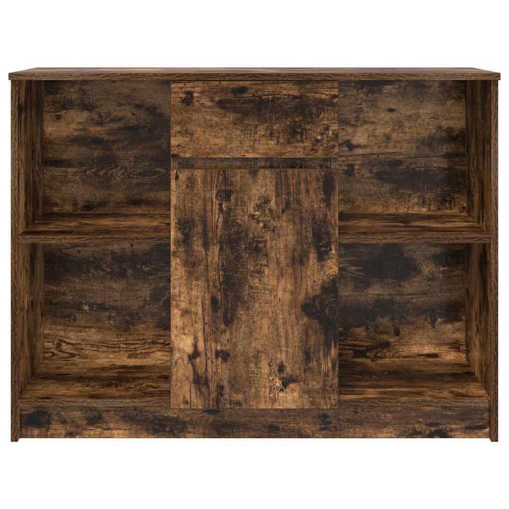 Füstölt tölgy szerelt fa tálalószekrény fiókos 101x35x76 cm 6