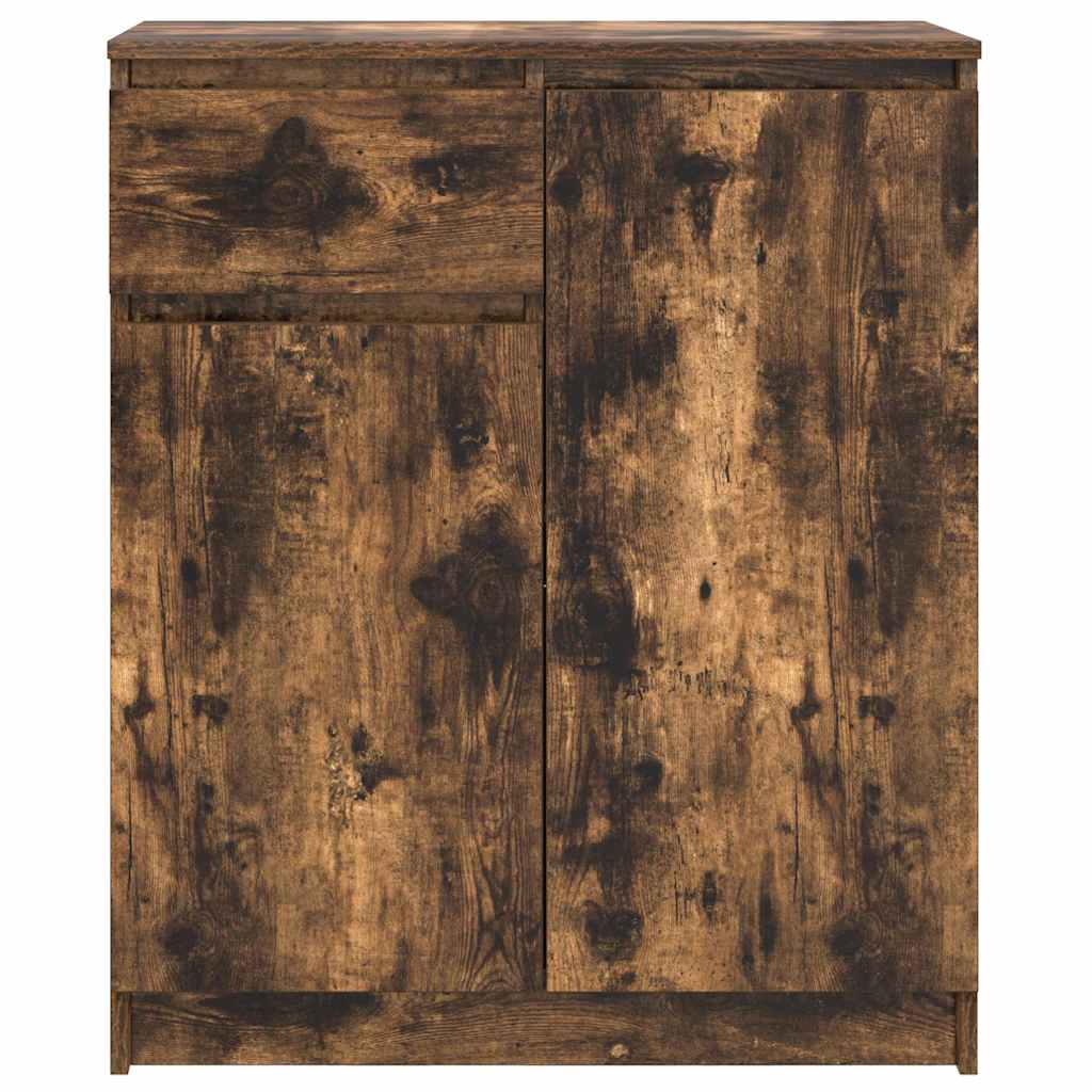 Füstölt tölgy szerelt fa tálalószekrény fiókos 71x35x84 cm 6