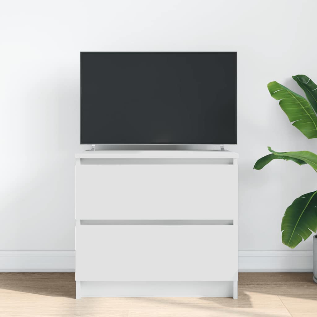 Fehér szerelt fa TV-szekrény 60x35x54 cm 3