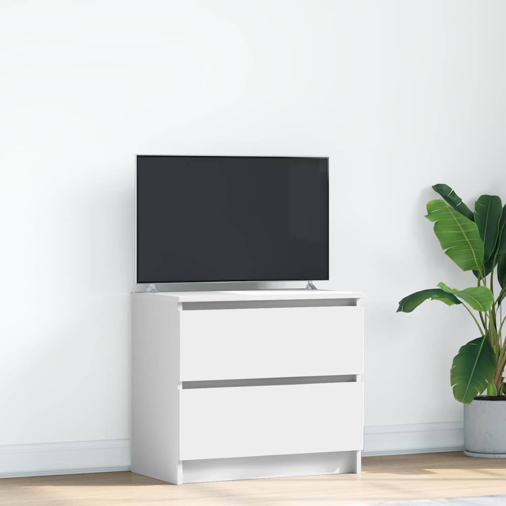 Fehér szerelt fa TV-szekrény 60x35x54 cm