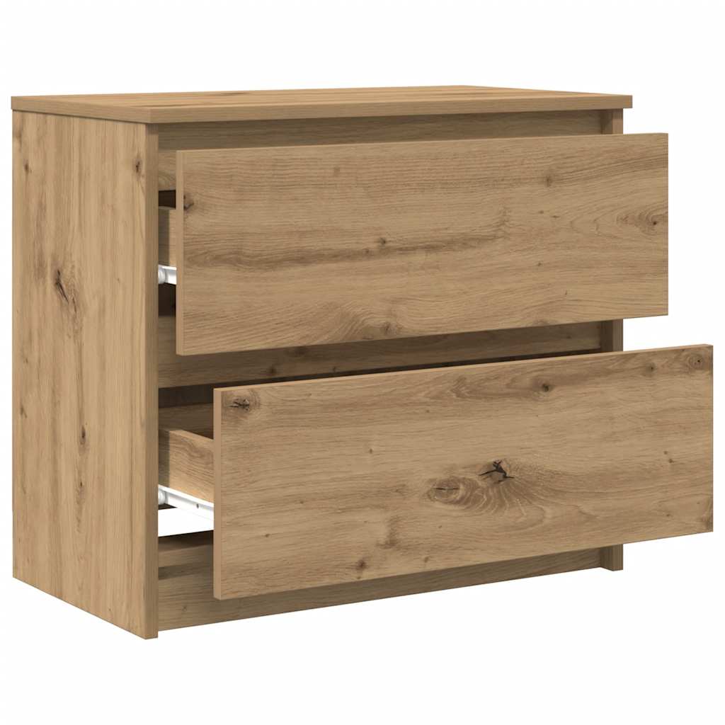 Kézműves tölgy színű szerelt fa TV-szekrény 60x35x54 cm 5