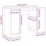 Antik fa szerelt fa íróasztal 120x42x76 cm 13
