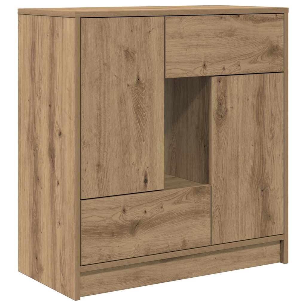Kézműves tölgy komód fiókokkal és ajtókkal 70,5x34x74,5 cm 2