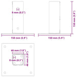 12 db horganyzott acélból oszlopalapok négyzet alakúak 46x46 mm 10