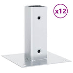 12 db horganyzott acélból oszlopalapok négyzet alakúak 51x51 mm 2