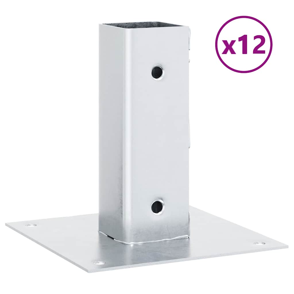 12 db horganyzott acélból oszlopalapok négyzet alakúak 51x51 mm 2