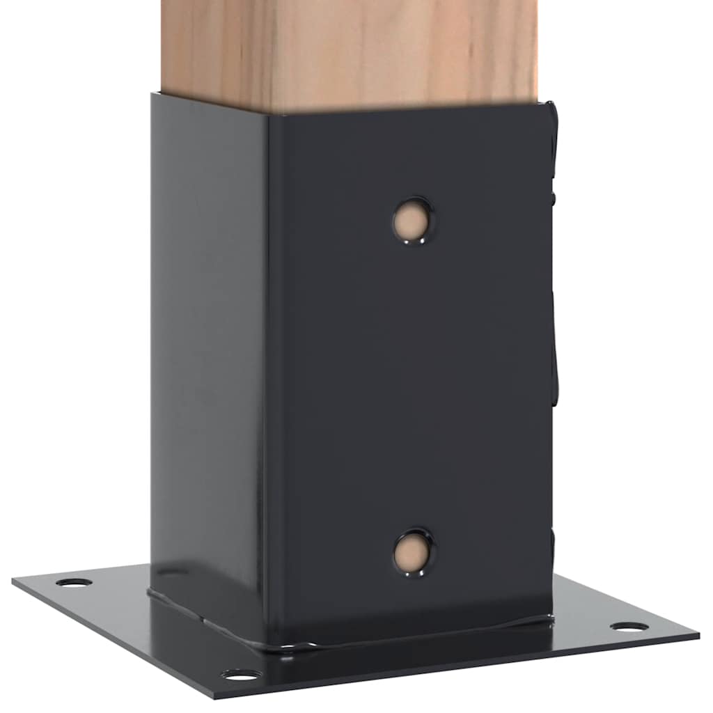 12 db antracit porszórt acél oszlopalapok négyzet alakú 91x91mm 6
