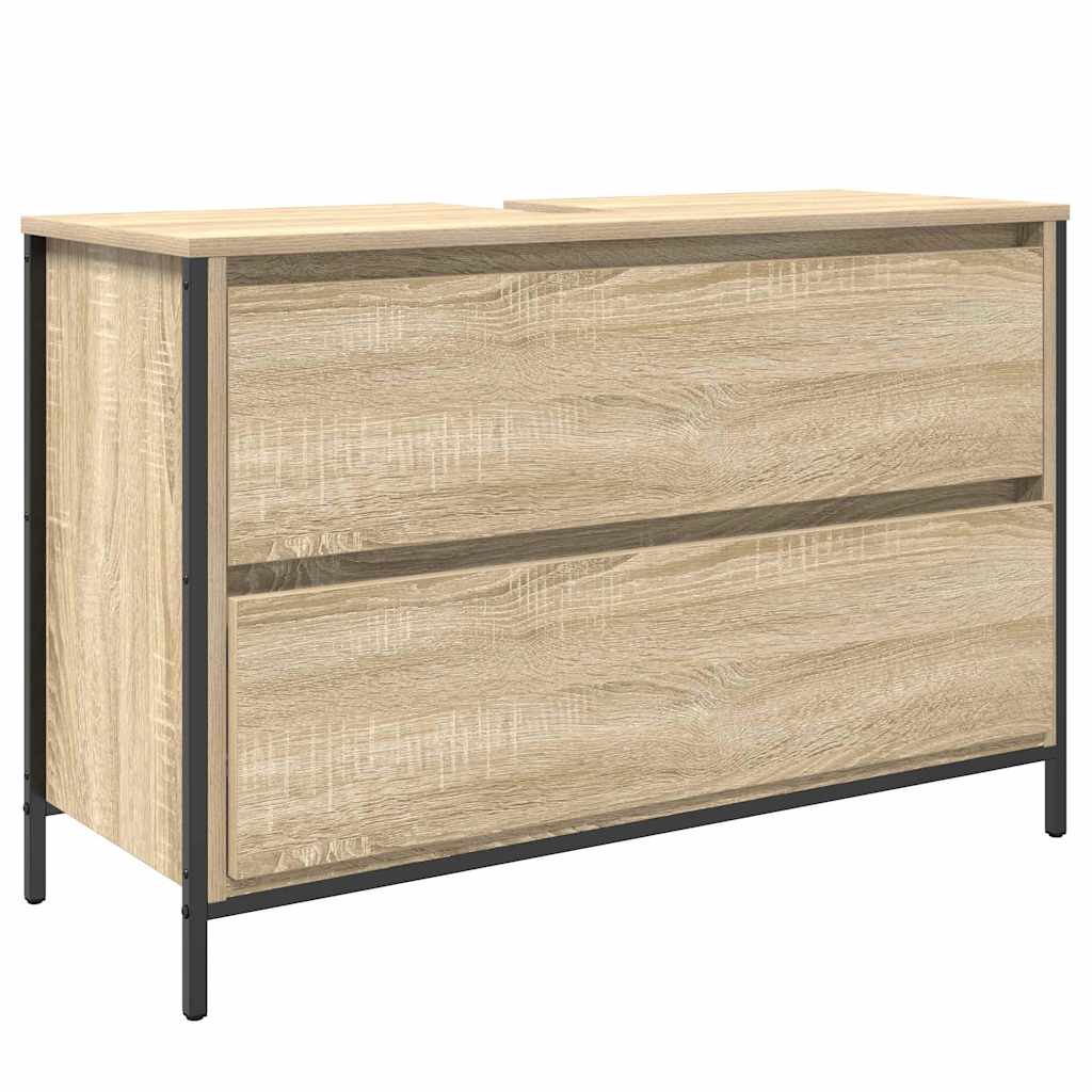 Fürdőszoba bútor szett 3 db Sonoma tölgy 90 x 34,5 x 60 cm 6