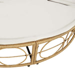 Polyrattan kültéri napozóágy napellenzővel és párnákkal 10