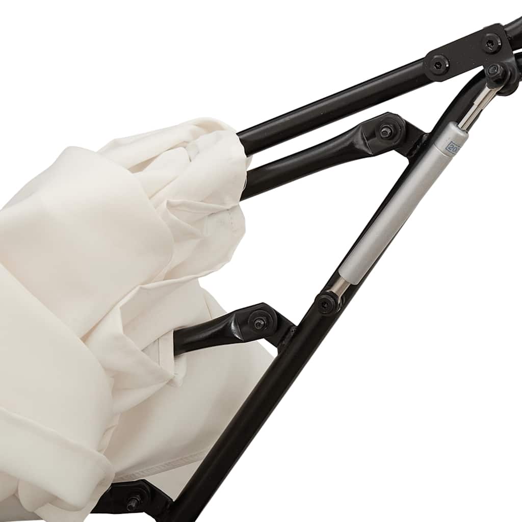 Polyrattan kültéri napozóágy napellenzővel és párnákkal 11