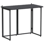 Fekete polyrattan összecsukható kerti asztal 90x51x75 cm 2