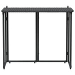 Fekete polyrattan összecsukható kerti asztal 90x51x75 cm 4