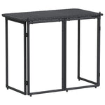 Fekete polyrattan összecsukható kerti asztal 90x51x75 cm 6