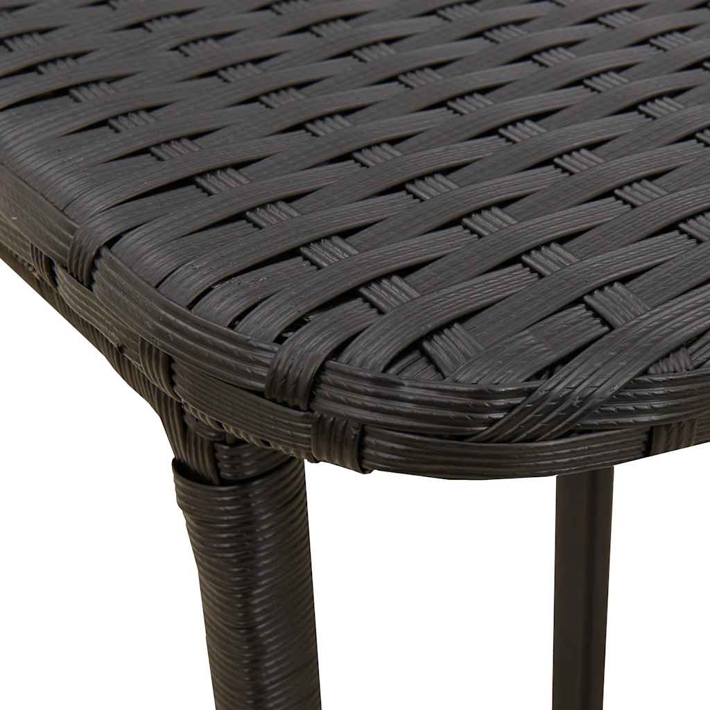 Fekete polyrattan összecsukható kerti asztal 90x51x75 cm 8
