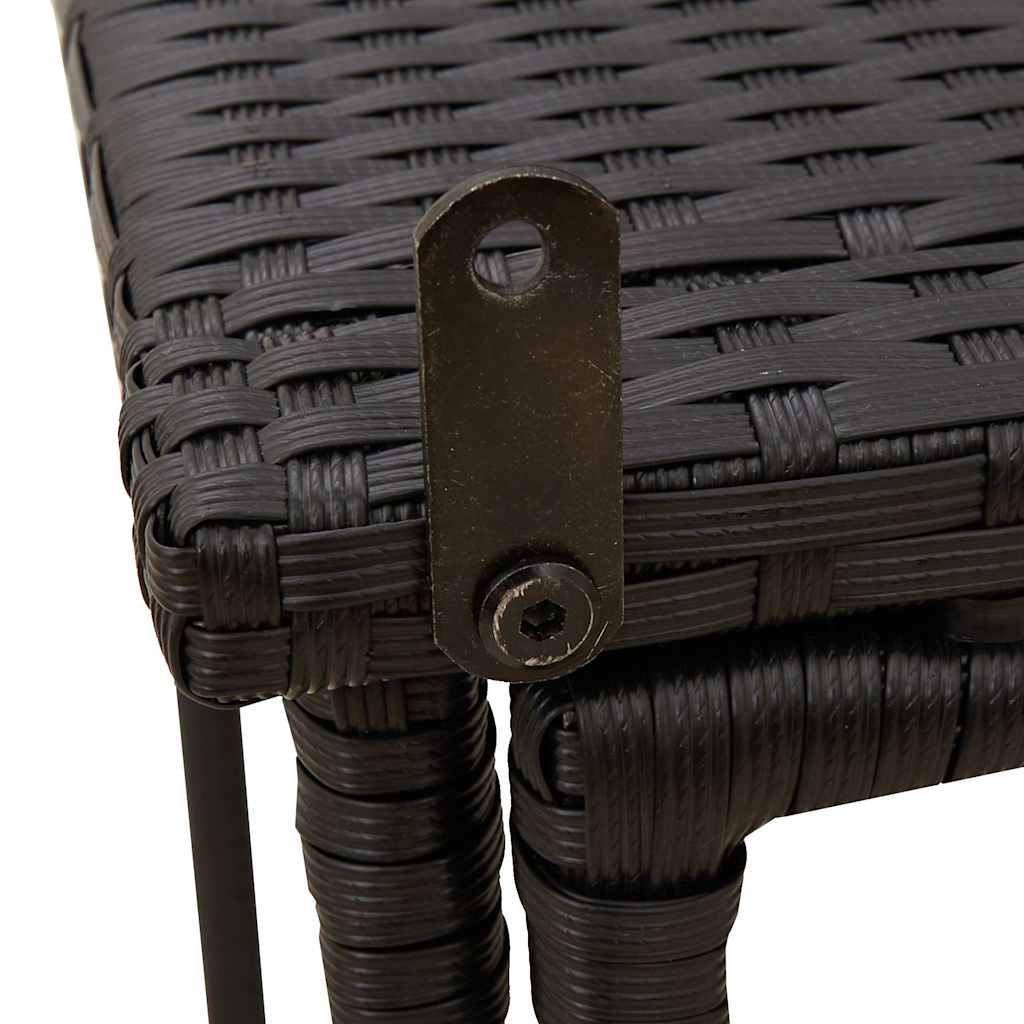Fekete polyrattan összecsukható kerti asztal 90x51x75 cm 9