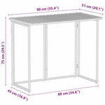 Fekete polyrattan összecsukható kerti asztal 90x51x75 cm 10