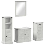 Fürdőszoba bútor szett 4 db Antik fehér Tömör fenyőfa 2