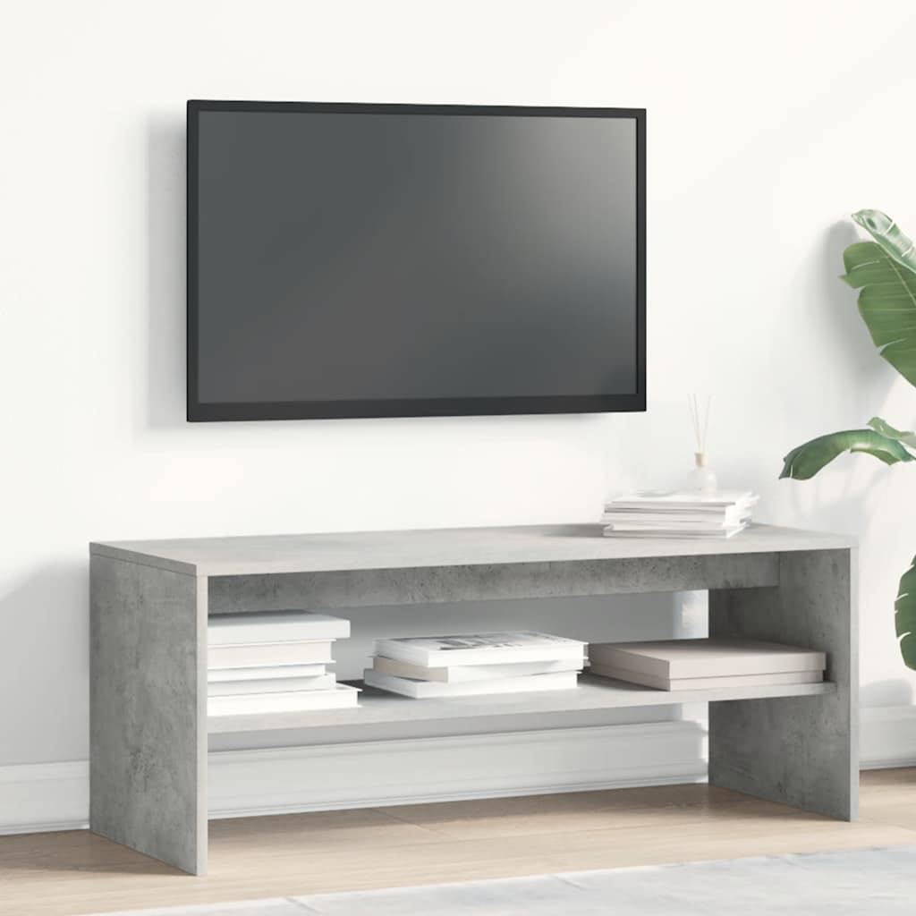 Betonszürke forgácslap TV-szekrény 100 x 40 x 40 cm 3